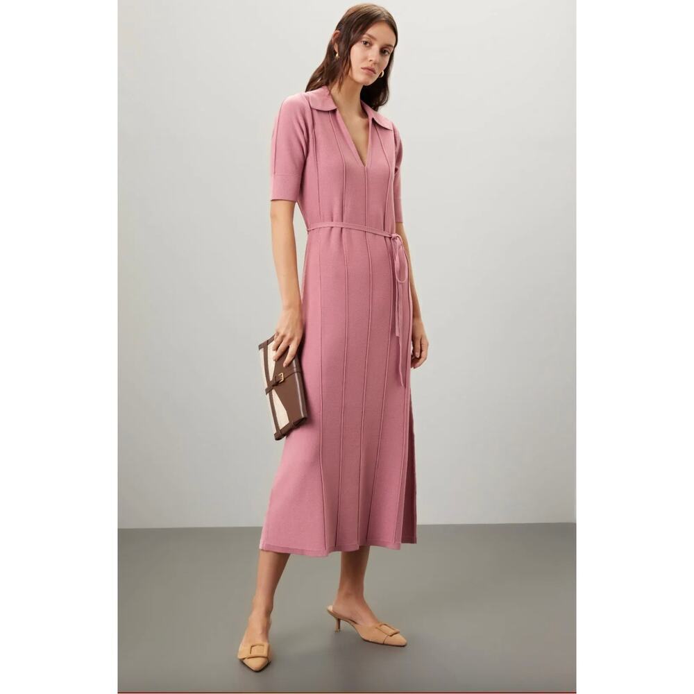 Adam Lippes Pink Knit Collar Dress Sz XS - Picture 2 of 10